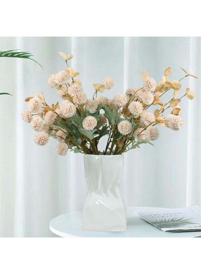 DUNISO 10 Pcs Pompom Mum Artificial Flower, Silk Small Mini Chrysanthemum Ball with Stem，Bulk Fake Mini Chrysanthemums，for DIY Bouquet Centerpieces Arrangements Shower Decorations - Image 5