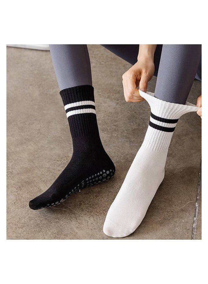 Kimaya 2 Pairs Yoga Socks with Grips for Women, Non Slip Grip Socks for Yoga, Pilates, Barre, Dance | Ideal Cushioned Crew Socks  - Image 2