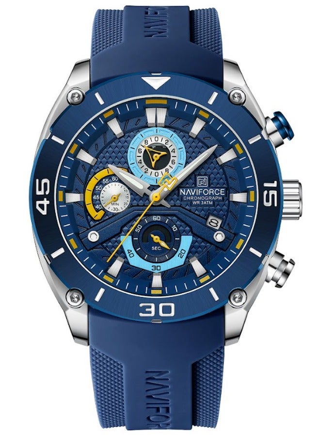NAVIFORCE Men’s Watch Chronograph Business Quartz Wrist Watches Waterproof Luminous Silicone Strap NF8038 - Image 1