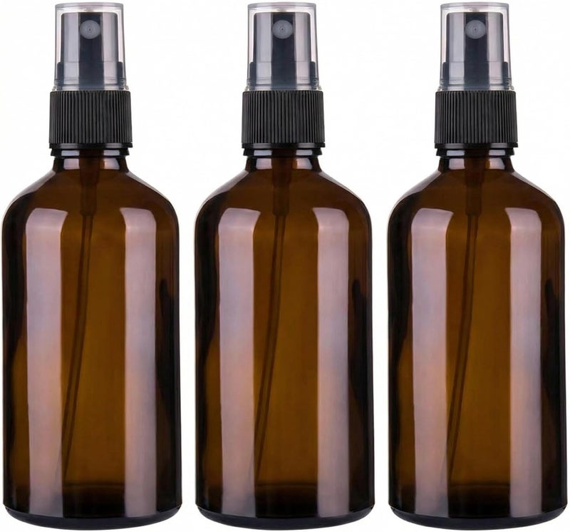 VASANA 250ml/8.5oz Refillable Empty PET Plastic Spray Bottle Fine Mist Sprayers with Black Sprayer For Cosmetic Toiletries Liquid Perfume Bottles Leak Proof Portable Travel Accessories Pack of 3 - Image 1