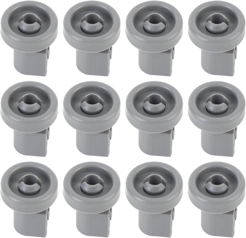 TOPINCN 12PCS Dishwasher Lower Rack Wheel, Dishwasher Roller Wheels Smooth Performance Dishwasher Dishrack Rollers, Replacement Dishrack Rollers - Image 1