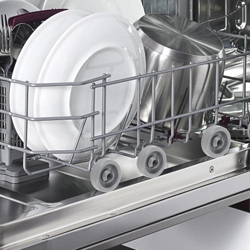 TOPINCN 12PCS Dishwasher Lower Rack Wheel, Dishwasher Roller Wheels Smooth Performance Dishwasher Dishrack Rollers, Replacement Dishrack Rollers - Image 2