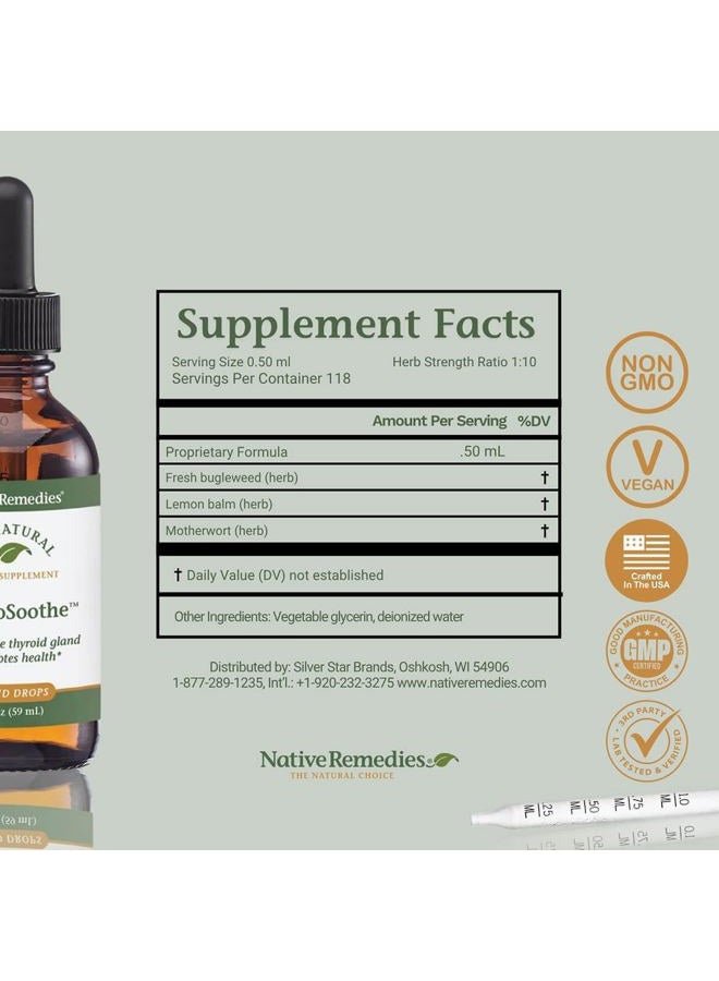 Native Remedies ثيرو سوت - مكمل عشبي طبيعي يهدئ الغدة الدرقية - يدعم التوازن النظامي في النظام الغدد الصماء والغدة الدرقية - 59 مل - Image 3