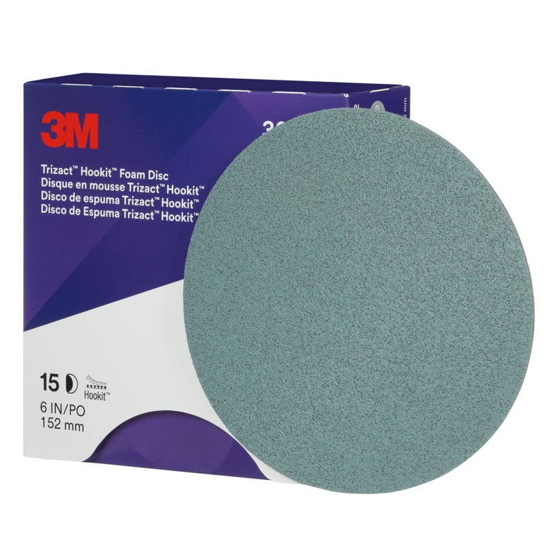 3M Trizact 3M Trizact Hookit Foam Disc, 30662, 6 in, P5000, 15 discs per carton , Blue - Image 3