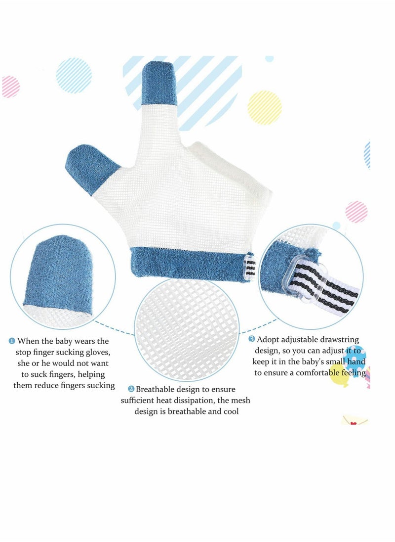 Generic Baby Stop Thumb Sucking Finger Guard, Breathable Finger Protection Kid, Soft Mesh Fabric Stop Sucking Glove No Scratch Breathable Finger Thumb Protector with Wrist Band for Kids Toddlers (2 pcs)  - Image 2