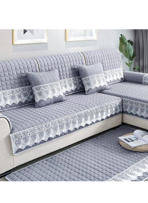 Capetonian velor living room linen set, 10 pieces - gray