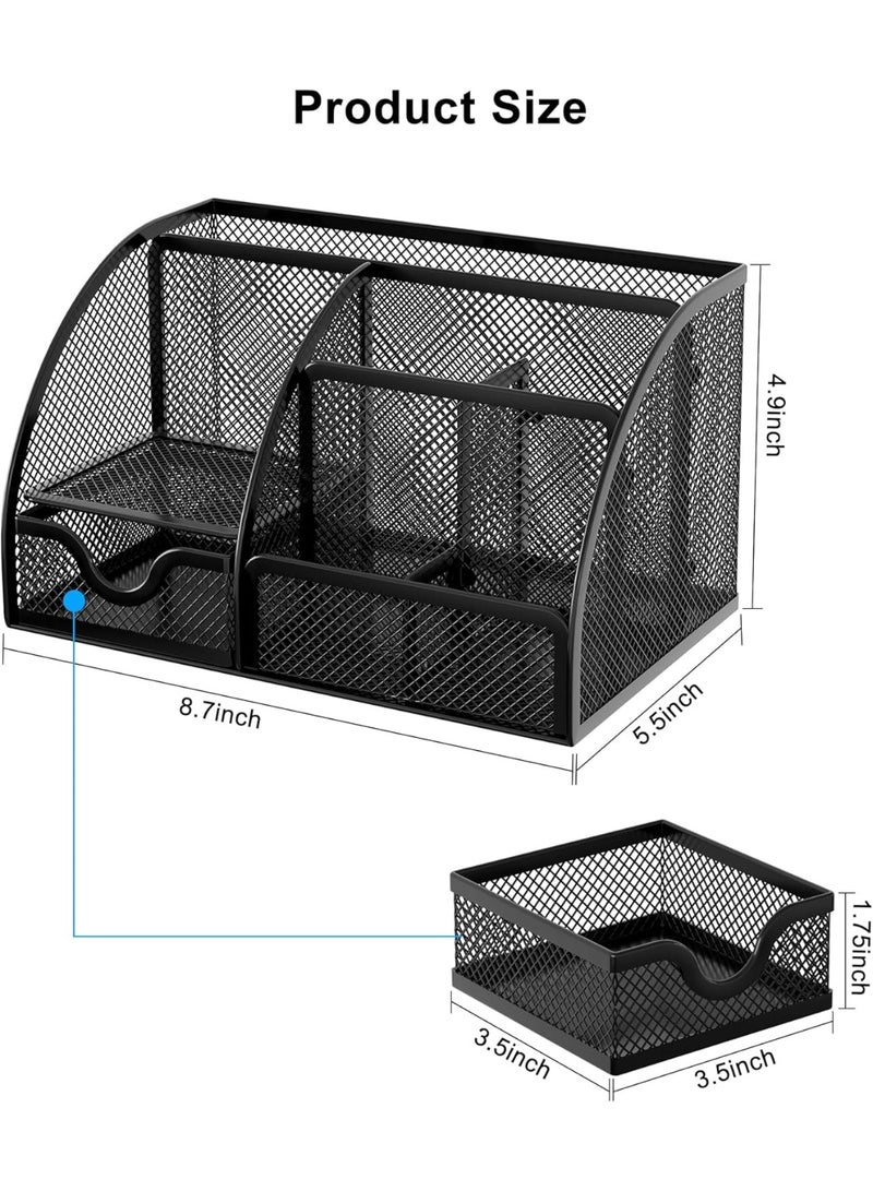 JoyousSto Pencil Holder for Desk, Metal Mesh Stationary Desktop Organizer, Strong Pen Holder Pencil Holder for School, Office and Home Desktop Accessories storage (Black) - Image 5
