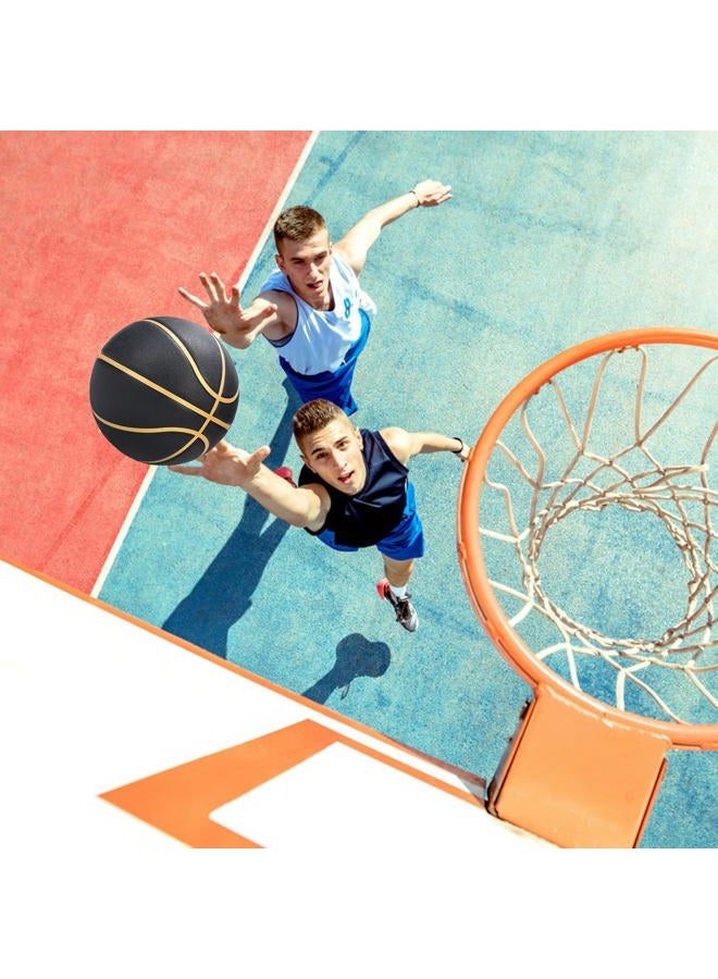 Dakapal Rubber Basketball Size 5 for Teens Adults Indoor Outdoor Basketballs for Game Gym Training Competition Sports Streetball Gift for Boys Girls Youth (Black&Gold/Deflated) - Image 4