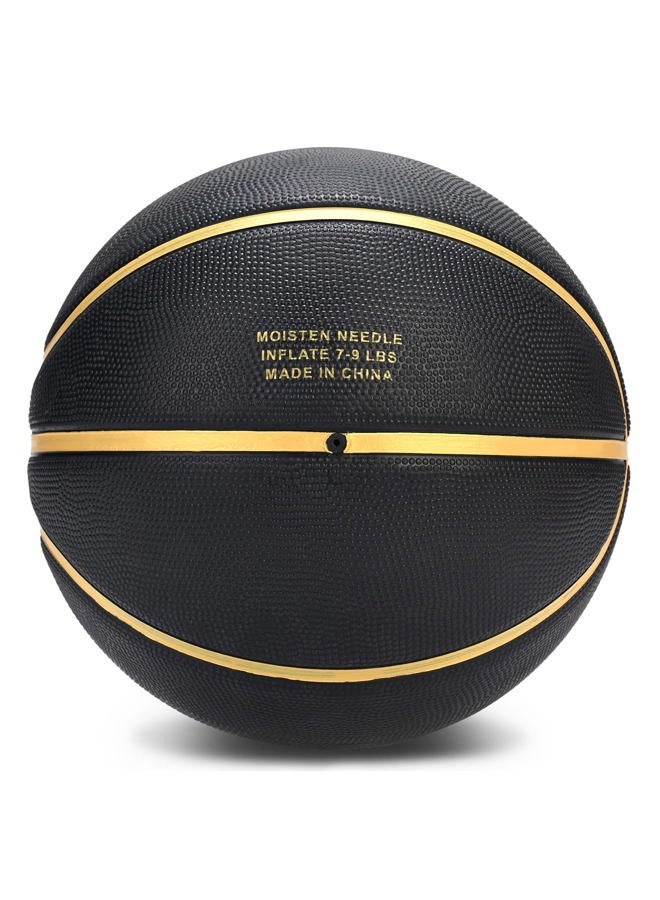 Dakapal Rubber Basketball Size 5 for Teens Adults Indoor Outdoor Basketballs for Game Gym Training Competition Sports Streetball Gift for Boys Girls Youth (Black&Gold/Deflated) - Image 3