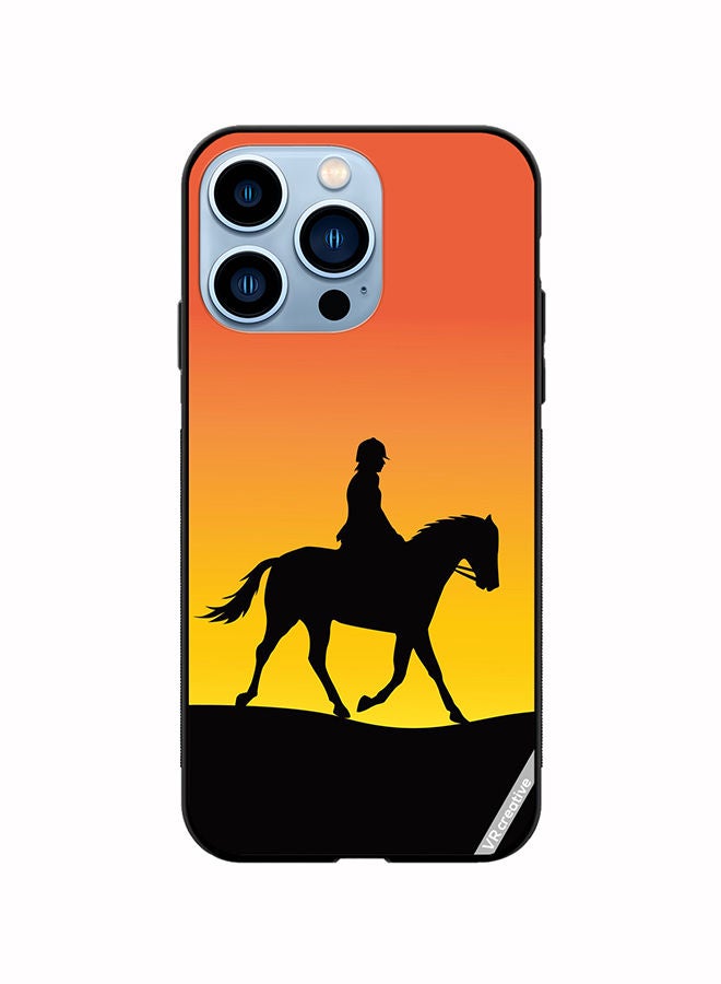 VR CREATIVE Protective Case Cover For Apple iPhone 14 Pro Horse Man Silhouette Design Multicolour - Image 1