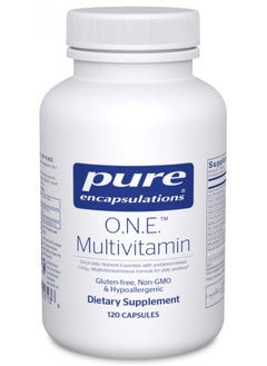 Pure Encapsulations O.N.E. Multivitamin - Once Daily Multivitamin with Antioxidant Complex Metafolin, CoQ10, and Lutein to Support Vision, Cognitive Function, and Cellular Health* - 120 Capsules
