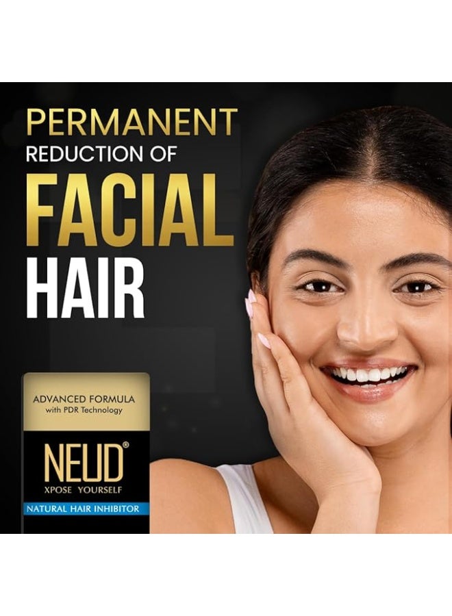NEUD Natural Hair Inhibitor Lotion For Reduction of Unwanted Body and Facial Hair in Men and Women - 1 Pack (80g) - Image 2