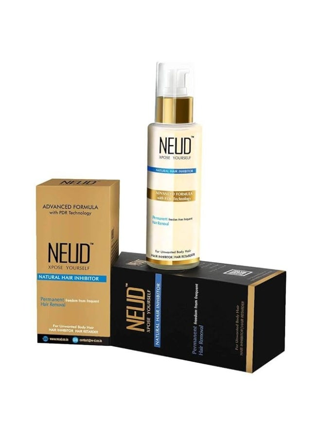 NEUD Natural Hair Inhibitor Lotion For Reduction of Unwanted Body and Facial Hair in Men and Women - 1 Pack (80g) - Image 1