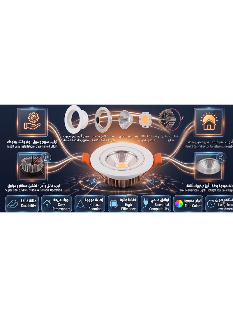 سبوت لايت ليد ابيض 7 وات - Image 3