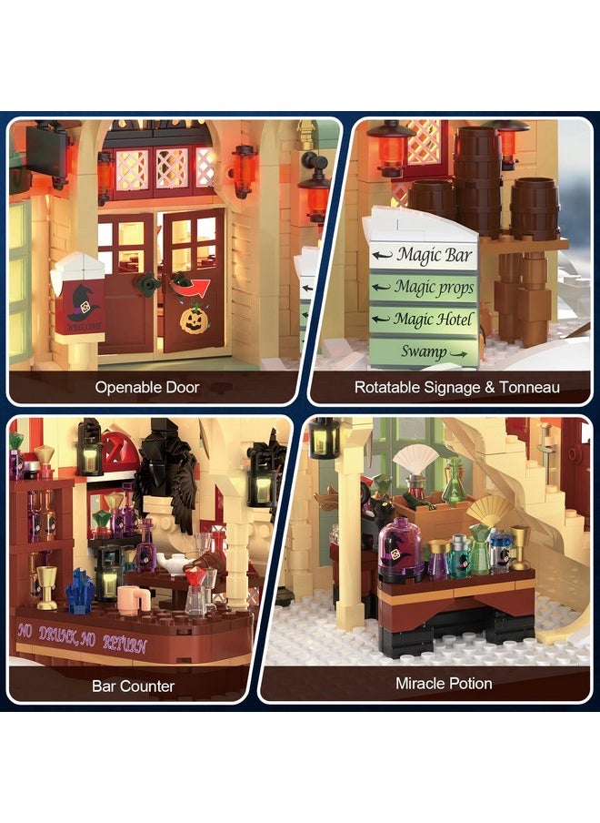 Hogokids HOGOKIDS Magic Bar House Building Set with LED Light - Magic Architecture 3.6mm Mini Building Block Home Office Decor, Magical House Birthday Gift for Adults Kids Age 10+ Boy & Girl (2479 PCS)  - Image 4