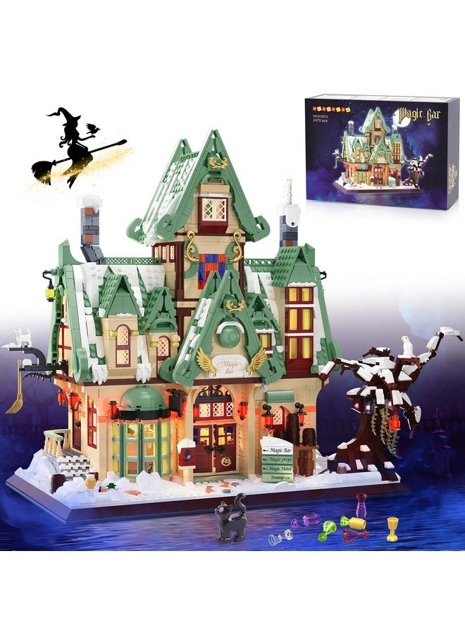 Hogokids HOGOKIDS Magic Bar House Building Set with LED Light - Magic Architecture 3.6mm Mini Building Block Home Office Decor, Magical House Birthday Gift for Adults Kids Age 10+ Boy & Girl (2479 PCS)  - Image 1