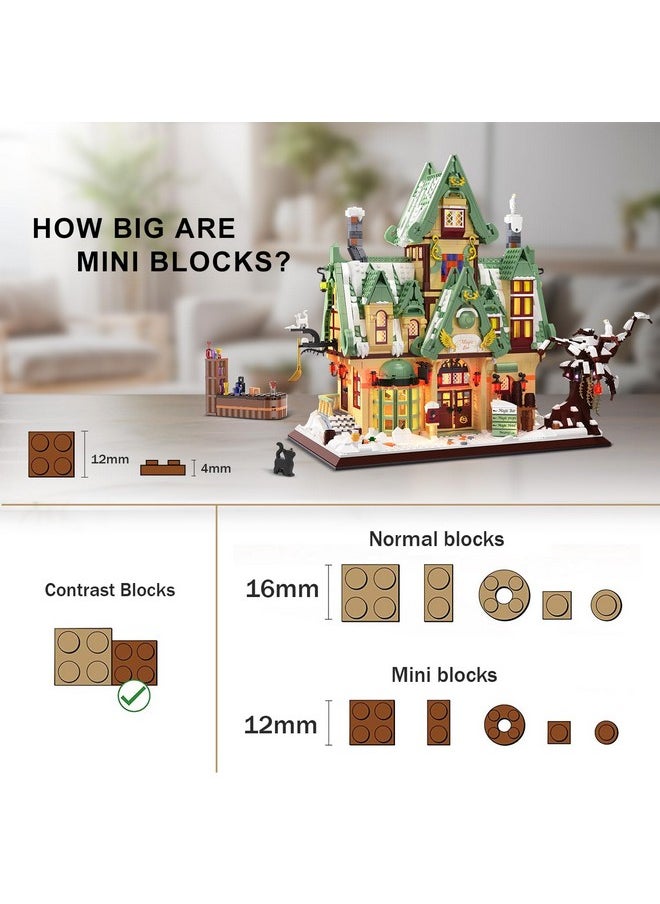 Hogokids HOGOKIDS Magic Bar House Building Set with LED Light - Magic Architecture 3.6mm Mini Building Block Home Office Decor, Magical House Birthday Gift for Adults Kids Age 10+ Boy & Girl (2479 PCS)  - Image 5