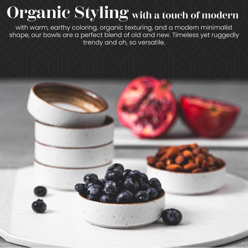 Vikko Small Dipping Bowls Set of 4 Mini Soy Sauce Dish 3 Stoneware Cups for Dips Condiments Charcuterie Boards  Microwave and Dishwasher Safe - Image 5