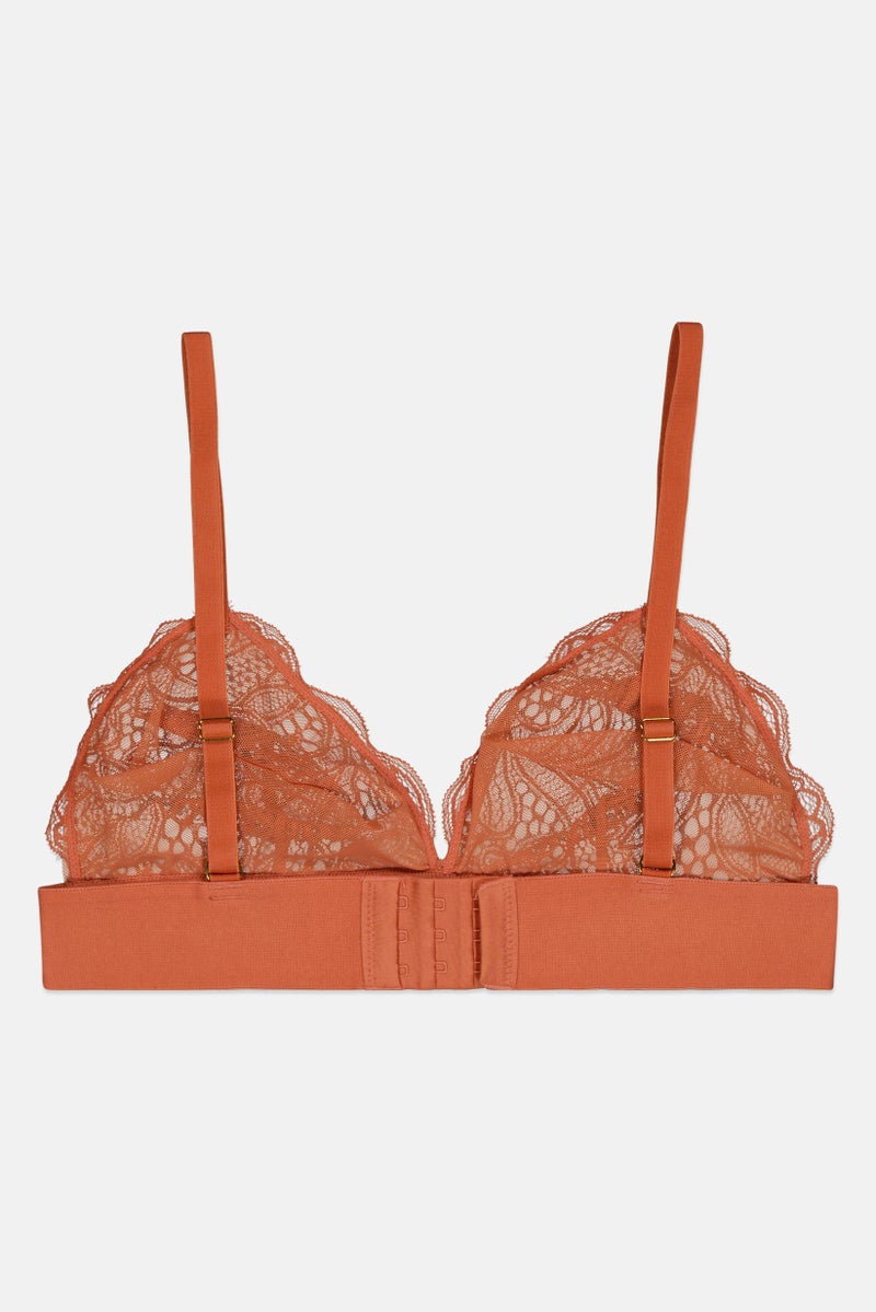 Lively Women Textured Non Padded Underwired Bra, Rust - Image 2
