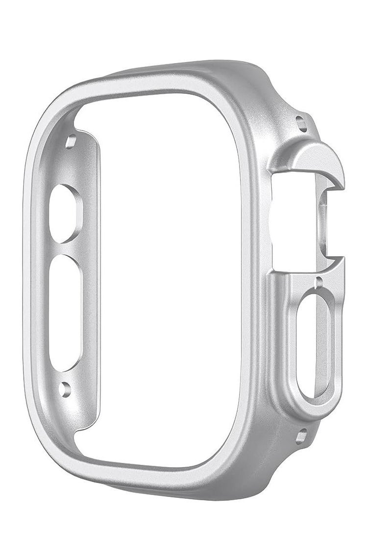 Watch - Compatible with Apple Watch Ultra 49mm Hard PC Case Cover Resistant Impact Shockproof Protective All-Around Edge Protective PC Hard Bumper Cover Face for Apple Watch Ultra 49mm (Silver) - Image 1