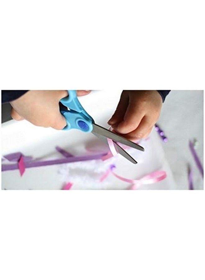 1InTheOffice Scissors For School Kids Blunt Tip Scissors Kids Blunt End Scissors Kids Safe Scissors Kid Scissors Blunt Tip Small Safety Scissors Blue (2 Pack) - Image 4