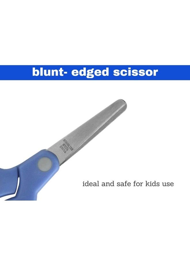 1InTheOffice Scissors For School Kids Blunt Tip Scissors Kids Blunt End Scissors Kids Safe Scissors Kid Scissors Blunt Tip Small Safety Scissors Blue (2 Pack) - Image 5