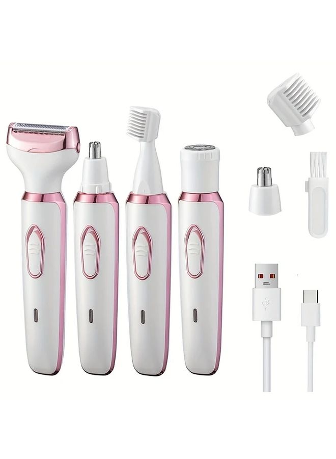 Women Electric Shaver 4 in 1 Rechargeable With 4 Replaceable Trimmer Heads - Image 2