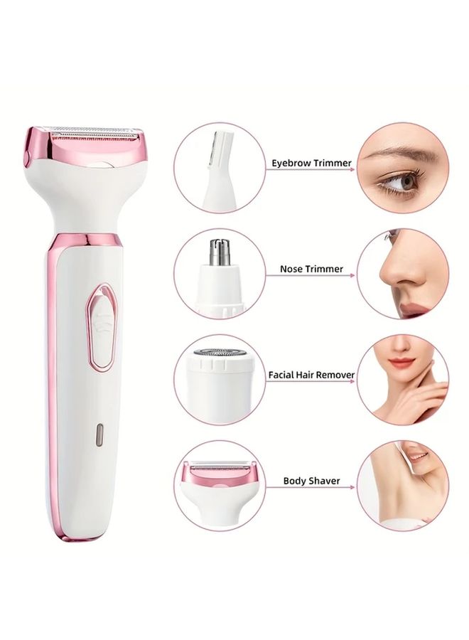 Women Electric Shaver 4 in 1 Rechargeable With 4 Replaceable Trimmer Heads - Image 5