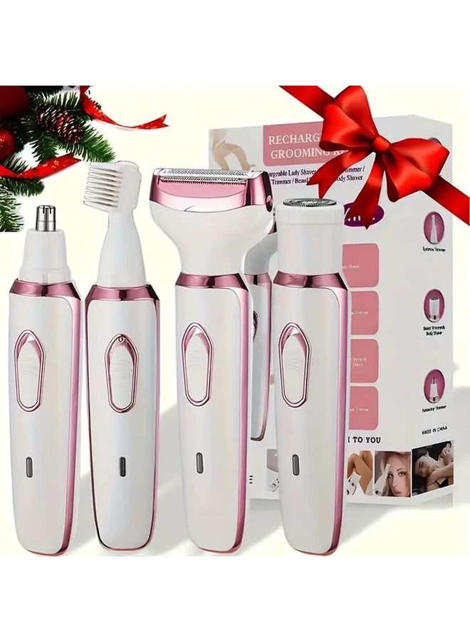Women Electric Shaver 4 in 1 Rechargeable With 4 Replaceable Trimmer Heads - Image 1