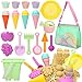 Tagitary Beach Sand Toys for Kids Beach Toys 23PCS Set with Ice Cream Cake Sand Molds Mesh Beach Bag Bucket Watering Can Shovel Rake Ideal for Toddler Sandbox Outdoor Play and Beach Travel - Image 3