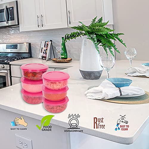 Cutting EDGE 1950ml Eco-Storage Plastic Container & Organizer Set of 6 for Kitchen, Refrigerator, Lunch & Food Storage (Pink) - Image 2