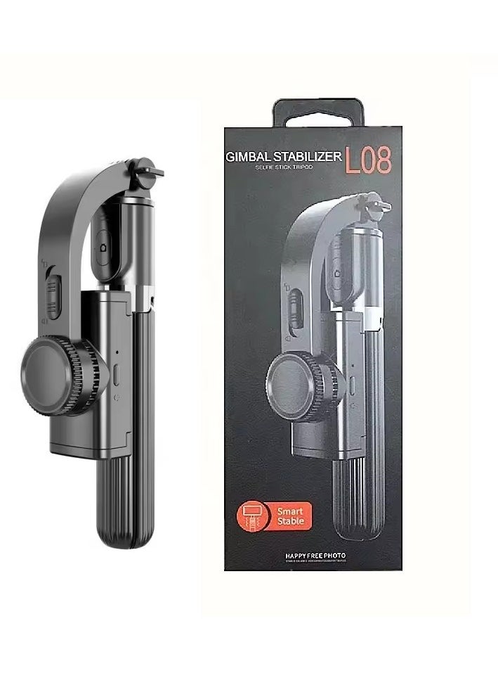 Generic - L08 One Axis Gimbal Stabilizer Smart Rotating Vlog Photo Selfie Stick Tripod for Smartphone - Image 1