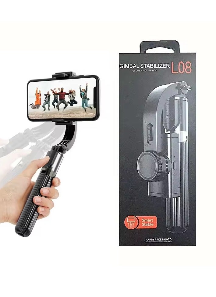 Generic - L08 One Axis Gimbal Stabilizer Smart Rotating Vlog Photo Selfie Stick Tripod for Smartphone - Image 1