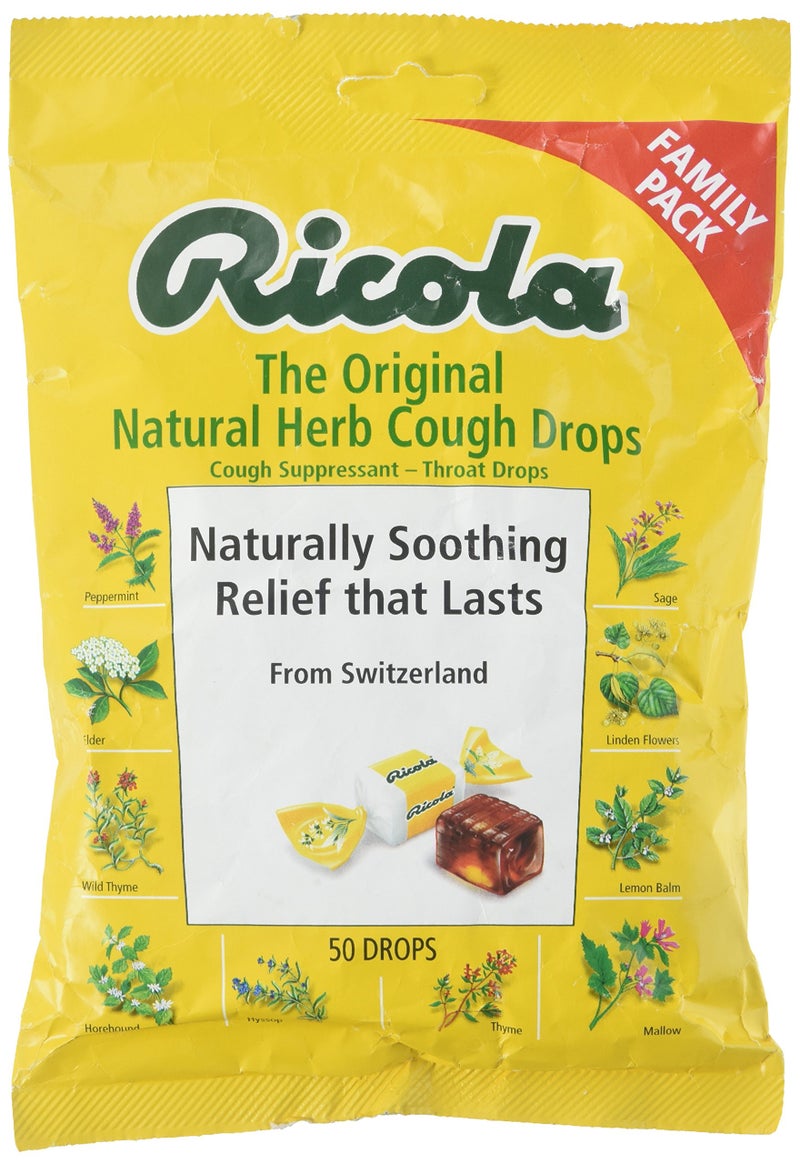 Ricola Sugar Free Original Herb with Stevia Family Size Bag | Cough Suppressant Drops | Naturally Soothing Long-Lasting Relief- 45 Count (Pack of 1) - Image 1