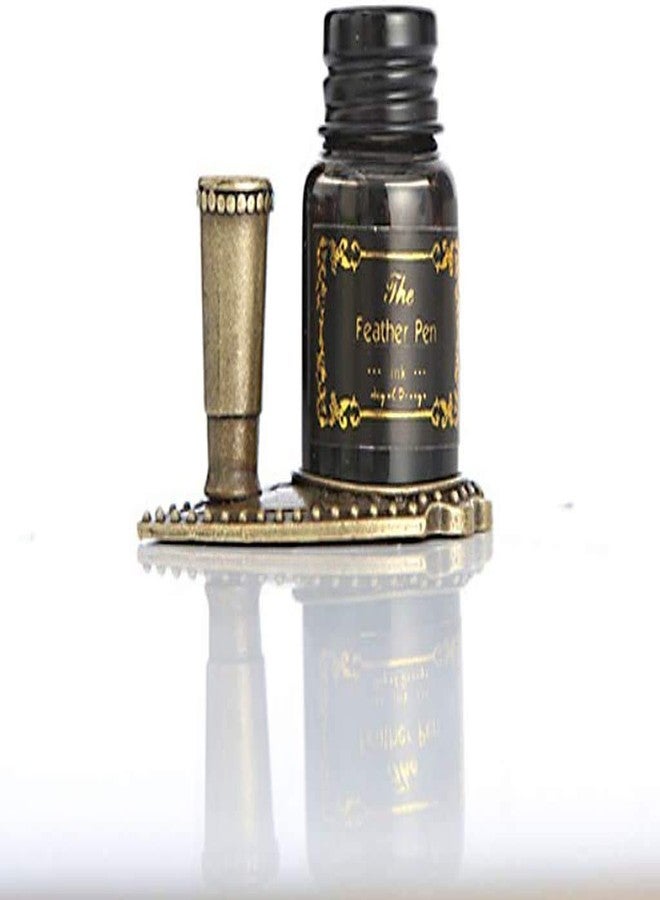 Art Ranger Sprinkle Gold Luxury Vintage Feather Quill Dip Calligraphy Fountain Pen Writing Ink 5 Nibs Set With Seal Wax Stationery Gift Box - Image 3