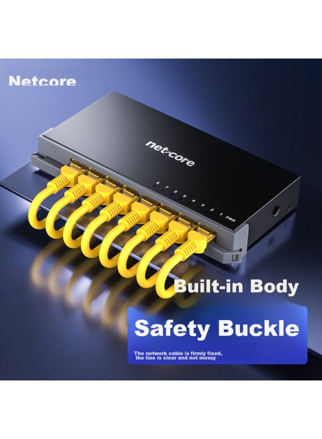 Netcore S8 Gtk 8-port Gigabit Switch, Surveillance Network Cable Safety Splitter, Enterprise-grade Home Dormitory Splitter, Compatible With Low-voltage Boxes, Supports 100mbps - Image 4