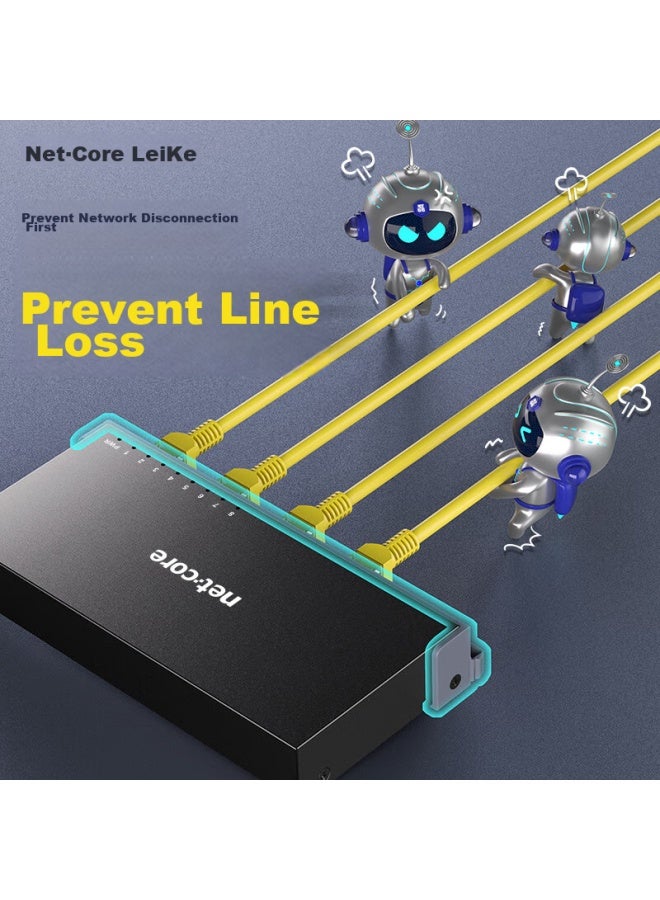 Netcore S8 Gtk 8-port Gigabit Switch, Surveillance Network Cable Safety Splitter, Enterprise-grade Home Dormitory Splitter, Compatible With Low-voltage Boxes, Supports 100mbps - Image 2