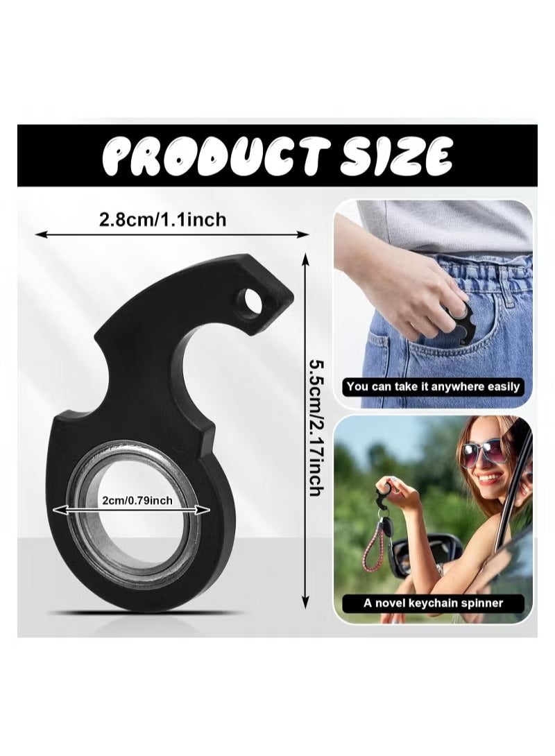 Keychain Spinner Multifunctional Portable Fidget Spinning Toy Newfangled Coping with Stress Rotating Key Ring Boutique Simple Key Accessories Gift for Finger Exerci - Image 2