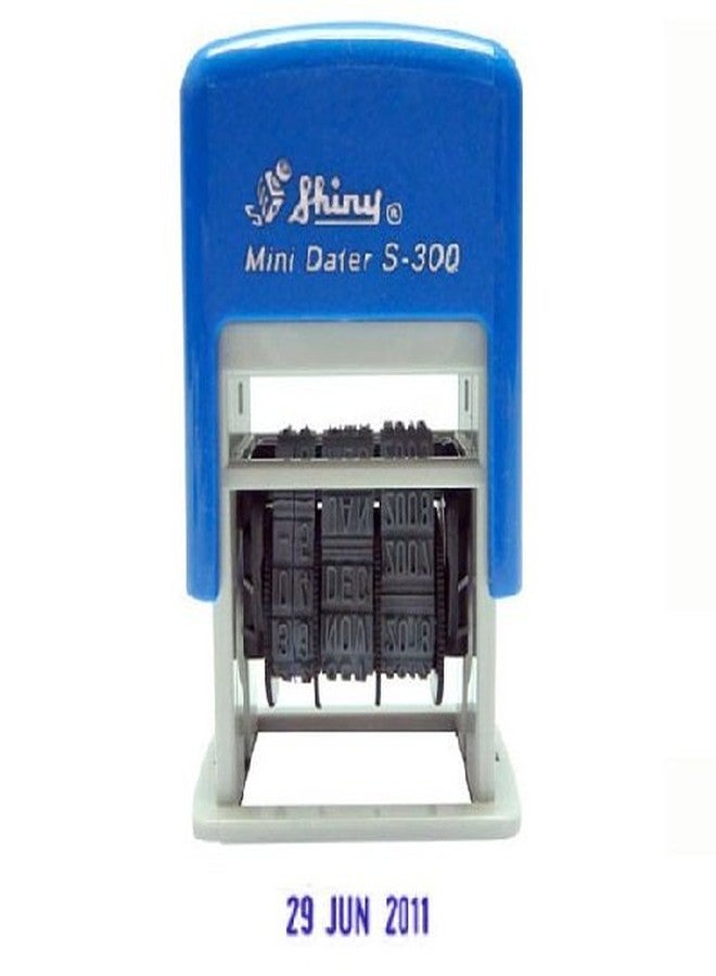 Shiny S-300 Self Ink Mini Dater Stamp (Blue) - Image 1