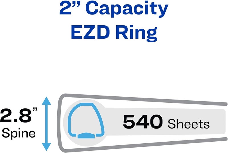 AVERY Heavy-Duty View 3 Ring Binder, 2" One Touch EZD Rings, 1 Chartreuse Binder (79776) - Image 2