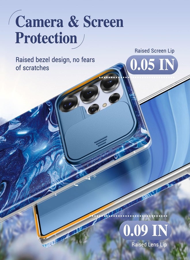 جراب GVIEWIN لهاتف Samsung Galaxy S25 Ultra مع غطاء كاميرا منزلق، [واقي شاشة] [حماية من الصدمات من الدرجة العسكرية] جراب هاتف صلب رفيع من الرخام S25 Ultra مقاس 6.9 بوصة 2025 (Star Abyss) - Image 5