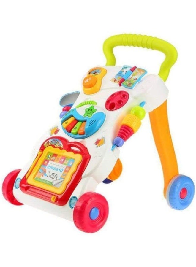 SUPAAR 3in1 Baby Walker Musical Learning Toy Foldable Activity Baby Bouncer with Wheels, First Steps Baby Walker - Image 4