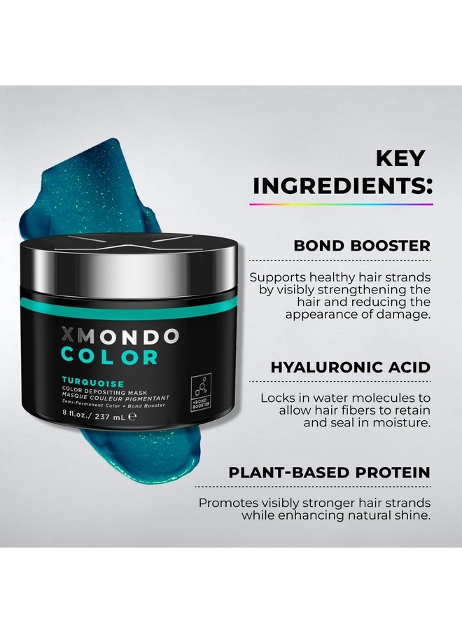 XMONDO XMONDO Color Turquoise Depositing Mask & Semi-Permanent Turquoise Dye | Infused with Bond Booster Technology & Hyaluronic Acid for Nourishment, Revitalization & Repair, Vegan Formula, 8 Fl Oz 1-Pack  - Image 3