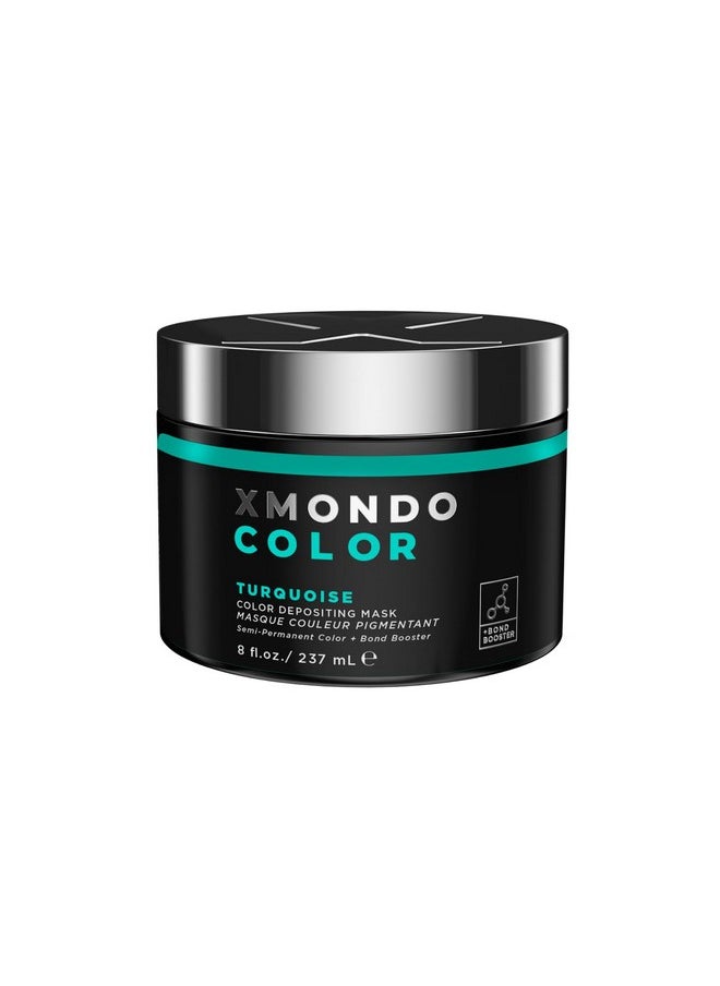 XMONDO XMONDO Color Turquoise Depositing Mask & Semi-Permanent Turquoise Dye | Infused with Bond Booster Technology & Hyaluronic Acid for Nourishment, Revitalization & Repair, Vegan Formula, 8 Fl Oz 1-Pack  - Image 1