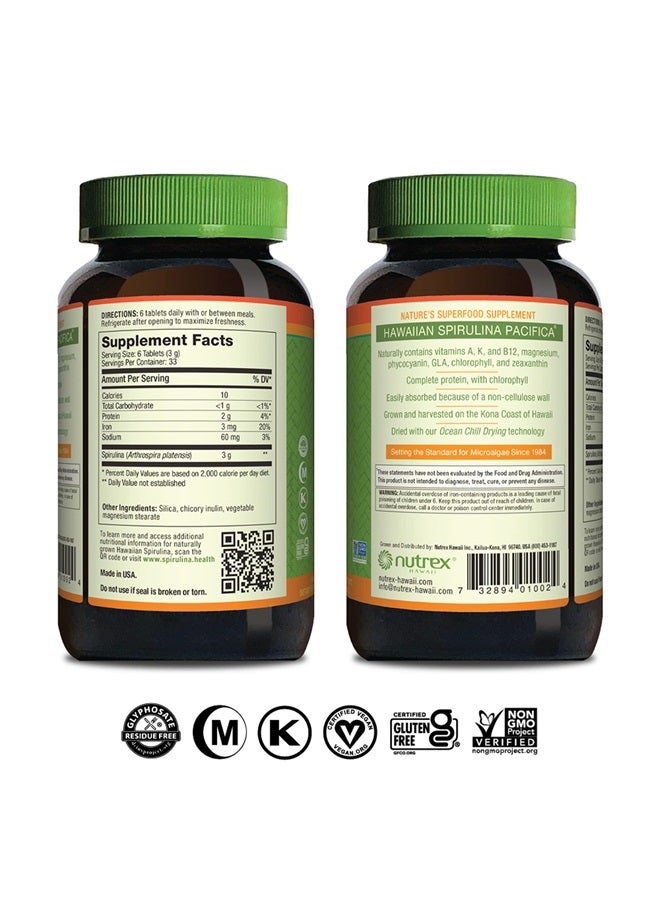 Nutrex Hawaii Pure Hawaiian Spirulina-500 mg Tablets 200 Count - Natural Premium Spirulina from Hawaii - Vegan, Non-GMO, Immunity Support - Superfood Supplement & Natural Multivitamin - Image 2