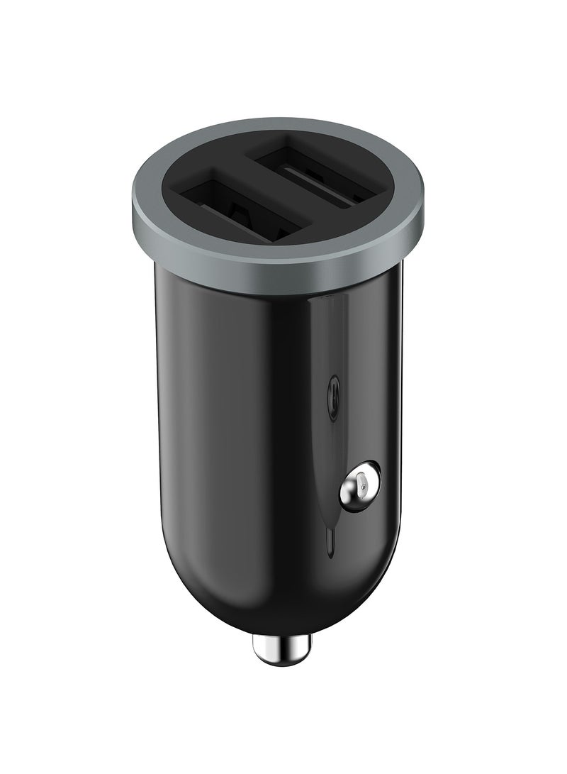 ارسيلو R4501-001 شاحن سيارة بمنفذين USB 2.A، يشحن الأجهزة بأمان مع مطابقة التيار الذكية من أجل السلامة المثلى، ضوء أزرق للرؤية الليلية - Image 1