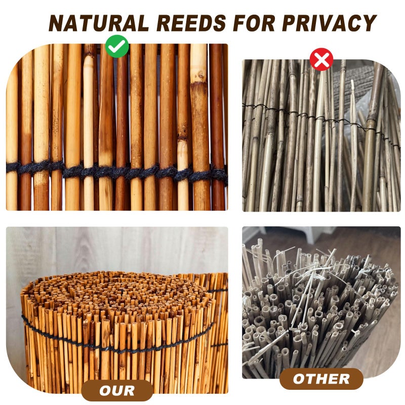 QHAIYYBF Reed Fencing Rolls,Patio Privacy Screen 5 Feet High,Decorative Bamboo Fence Rolls for Patio Balcony Garden Backyard Outdoor,5x10FT - Image 3