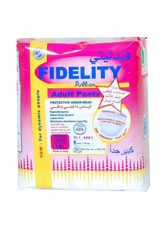 Fidelity Adukt Pull-On Pants 10's XL size - Image 1