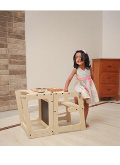 Ariro Learning Tower Wooden Step Stool and Preschooler Children's Activity Tower for Kids, Small, Toddler- Wooden Stool for Kids Play and Learning  - Image 1