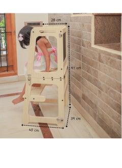Ariro Learning Tower Wooden Step Stool and Preschooler Children's Activity Tower for Kids, Small, Toddler- Wooden Stool for Kids Play and Learning  - Image 5